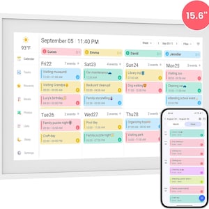 15-inch Wall Planner Digital Calendar&Chore Chart,Smart Interactive Display for Family Schedules Mount Included,Great for Organizing