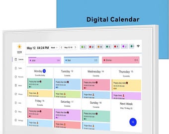 15.6 Inch Smart Digital Calendar- Large Touchscreen Wall Display, Digital Day Clock with Photo Frame, Syncs with, Outlook for Family Sharing