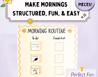 Morning Routine Visual Schedule | Laminated Routine Set for Kids | Early Learning Support