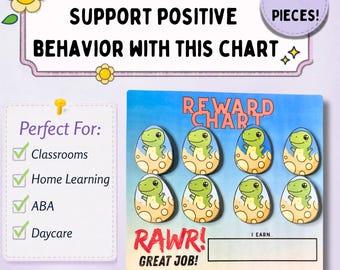 Dinosaur Reward Chart for Kids | Positive Behavior Token System for ABA, Classroom, and Homes