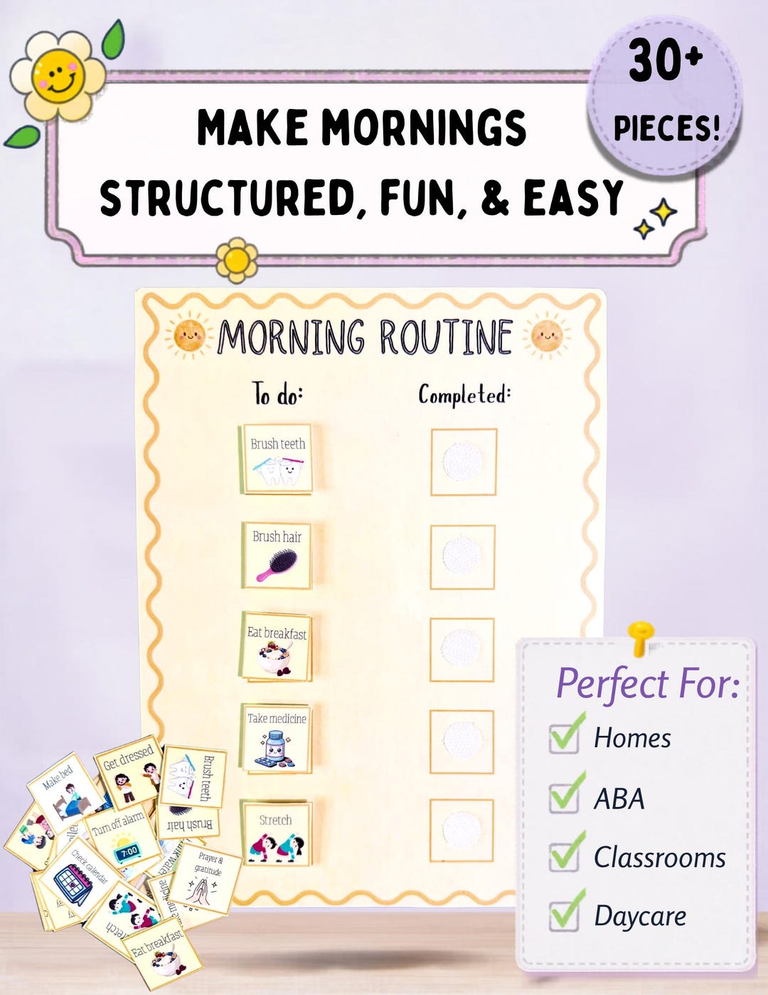 Morning Routine Visual Schedule | Laminated Routine Set for Kids ...