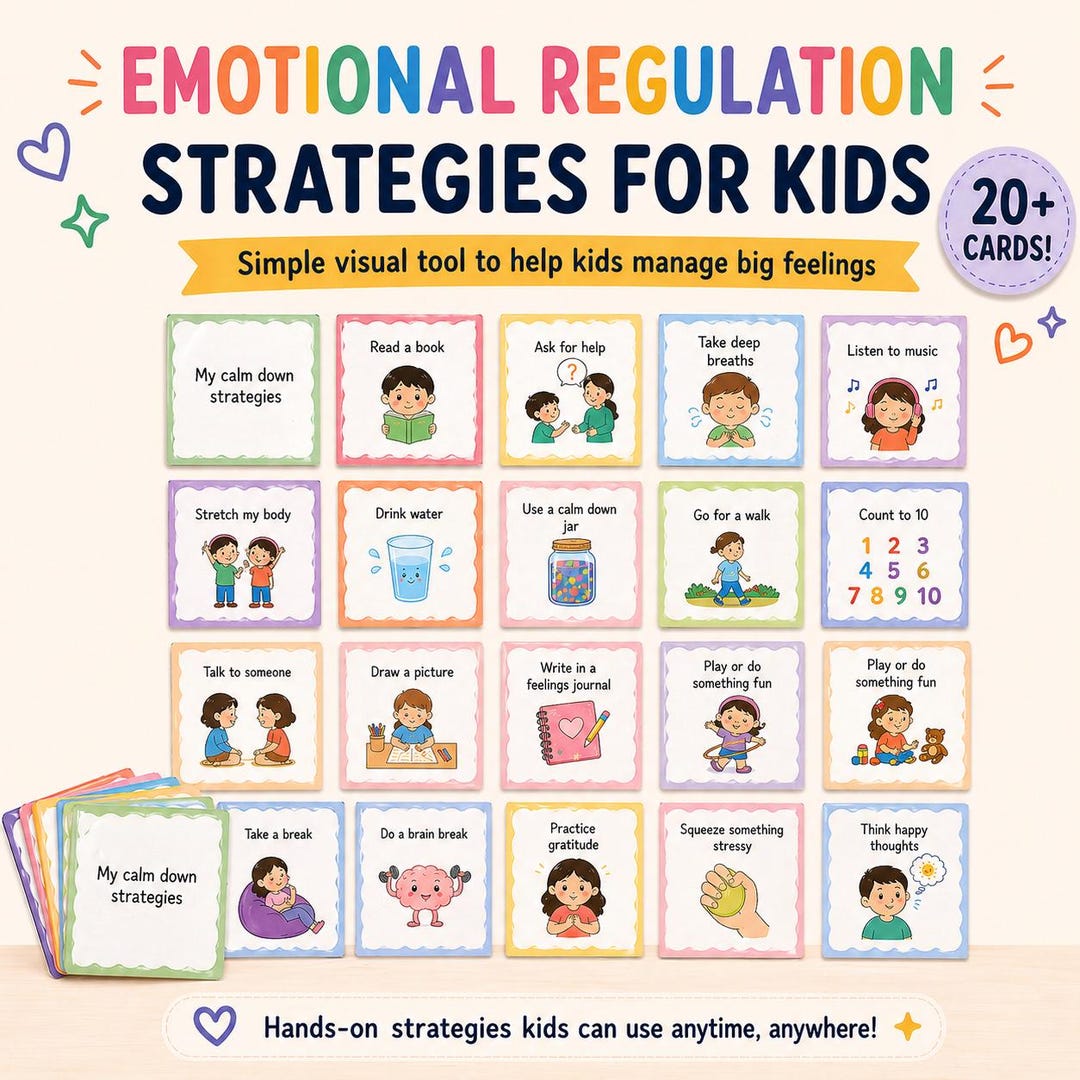 Calm Down Cards | Emotional Regulation Cards for Kids | Coping Skills ...