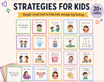 Calm Down Cards | Emotional Regulation Cards for Kids | Coping Skills Flashcards