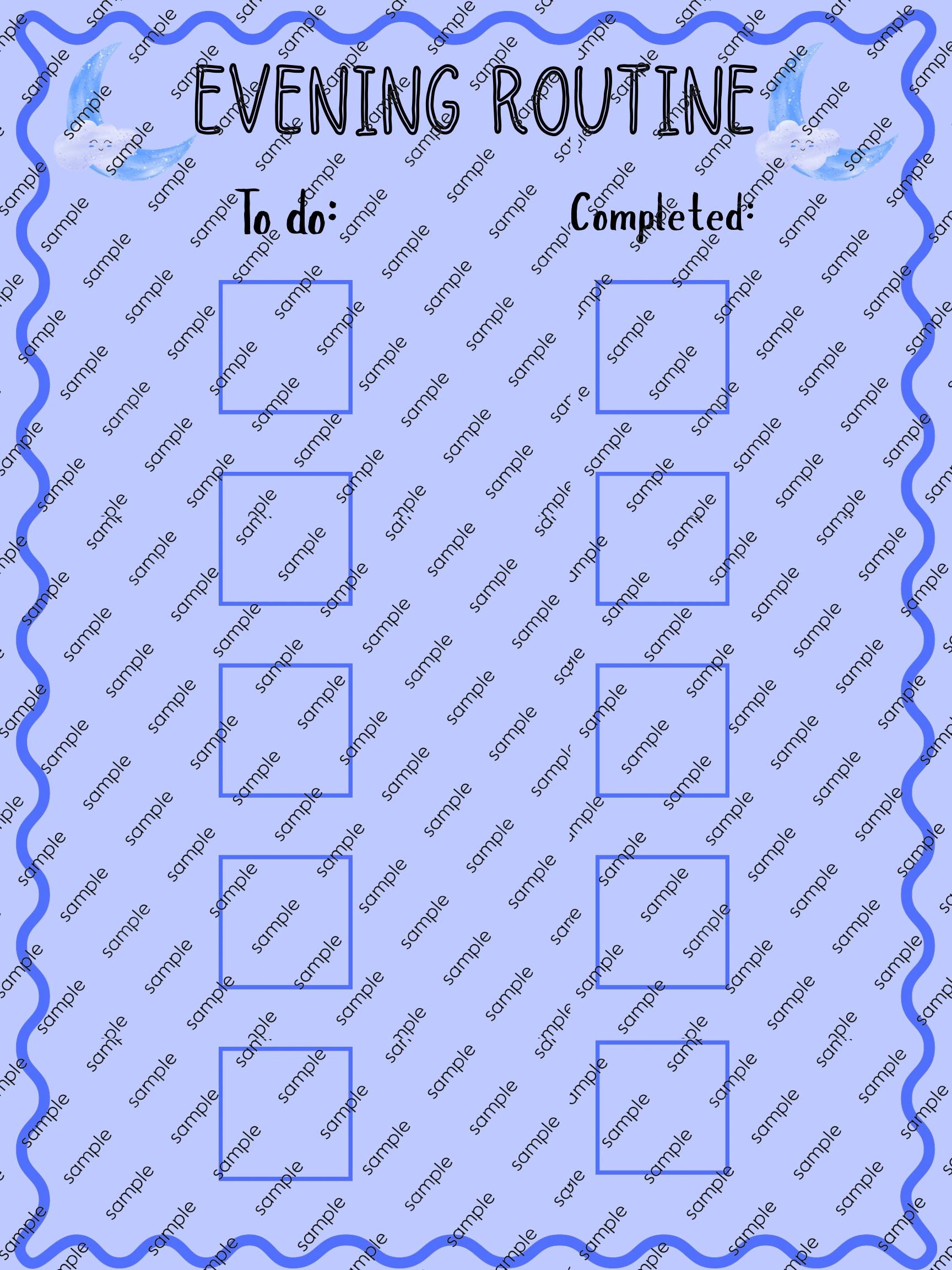 Evening Boy Routine Chart Evening Routine Chart for Kids | Laminated Visual Schedule With Icons ...