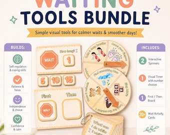Waiting Toolkit for Kids | Calm Down & Waiting Activities Bundle | Autism, ADHD and Behavior Support | Travel and On-the-Go Kit
