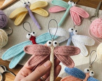 Dragonfly Crochet Pattern, Keychain Amigurumi Pattern, Cute Insect Tutorial, Bug Crochet Plushie, Easy Crochet, Digital Download PDF
