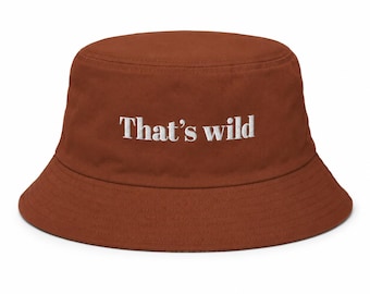 Sombrero tipo cubo bordado That's Wild, sombrero unisex informal de estilo urbano para el sol