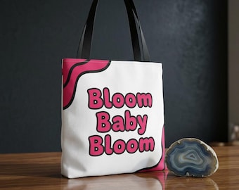 Bolso tote Bloom Baby Bloom / Bolso tote de lona rosa de moda / Regalo para amantes de las flores / Bonito bolso de mercado