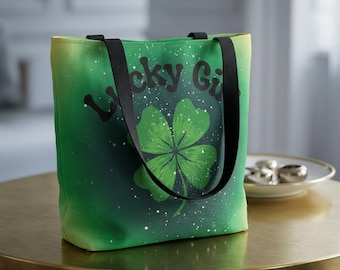 Bolso de mano Lucky Girl con trébol de cuatro hojas / Trébol verde del Día de San Patricio