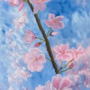 Cherry Blossoms, a 10 x 20 x .75 inch original oil painting on gallery wrap canvas