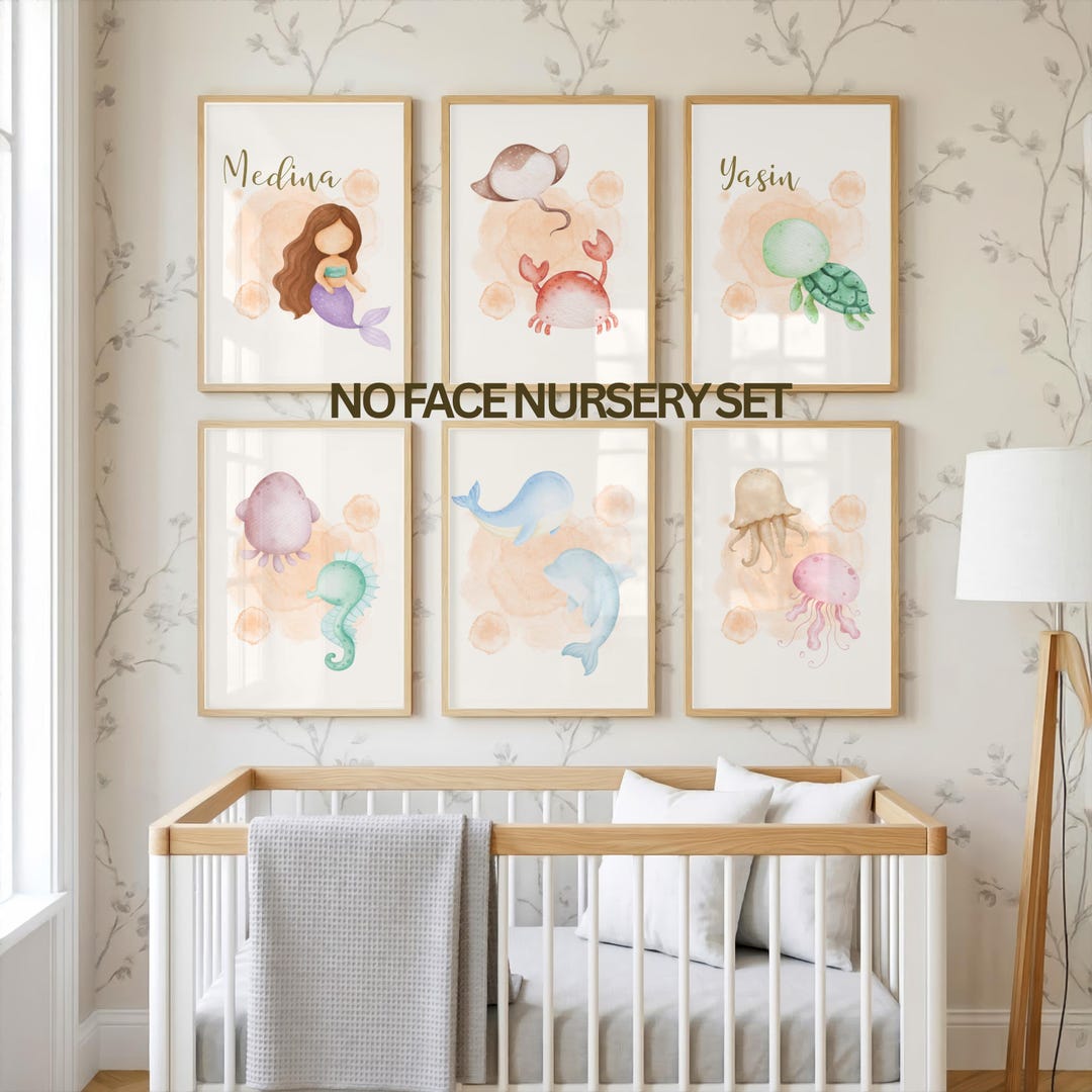 Ocean Nursery Wall Art | Sea Animals Baby Decor | Underwater Kids Room ...