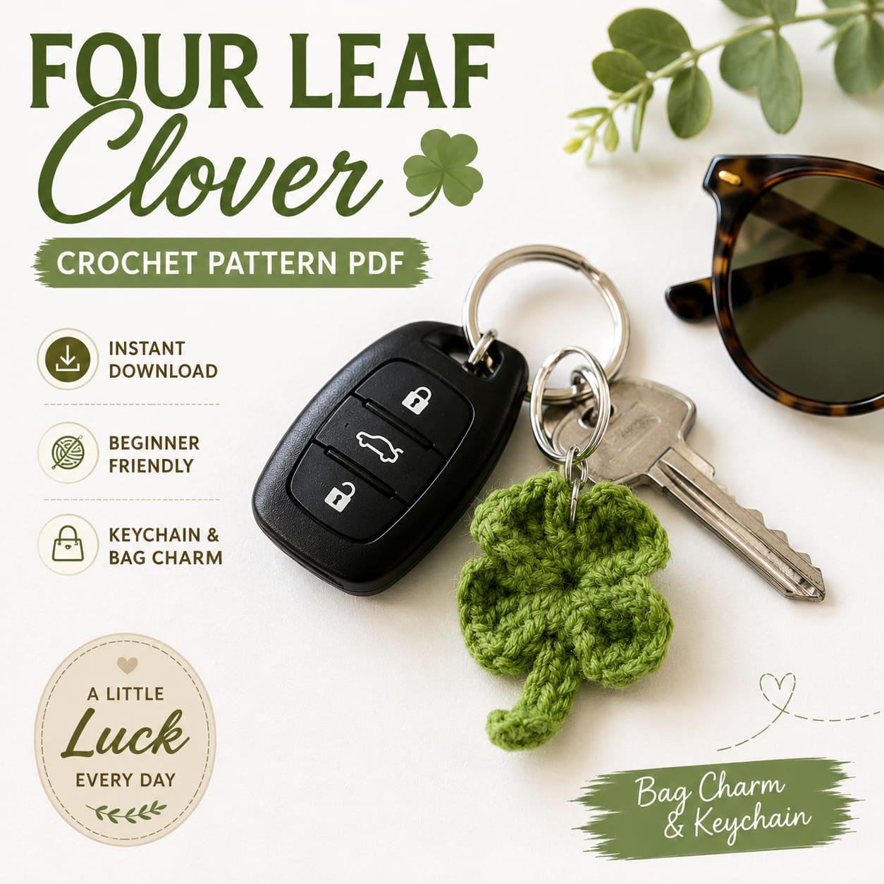 Beginner Four-Leaf Clover Keychain Pattern