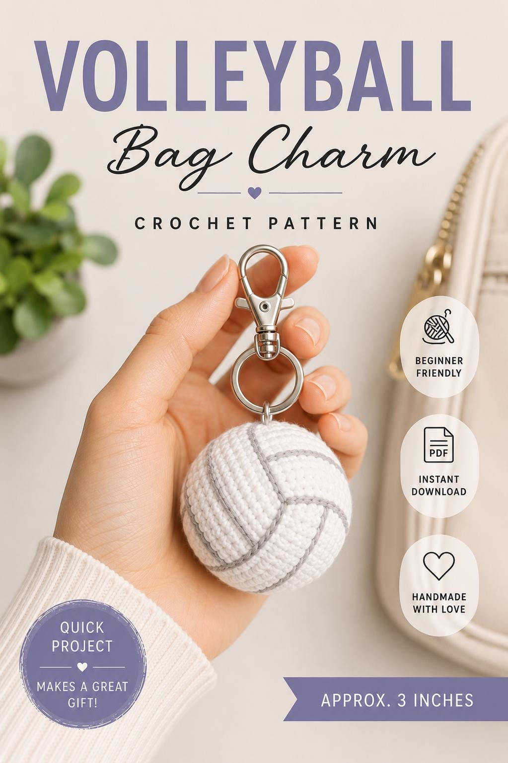 40 Mini Crochet Patterns for Small Makes, Keychains, and Tiny Amigurumi 14 Volleyball Keychain Mini Amigurumi Keyring Beginner DIY