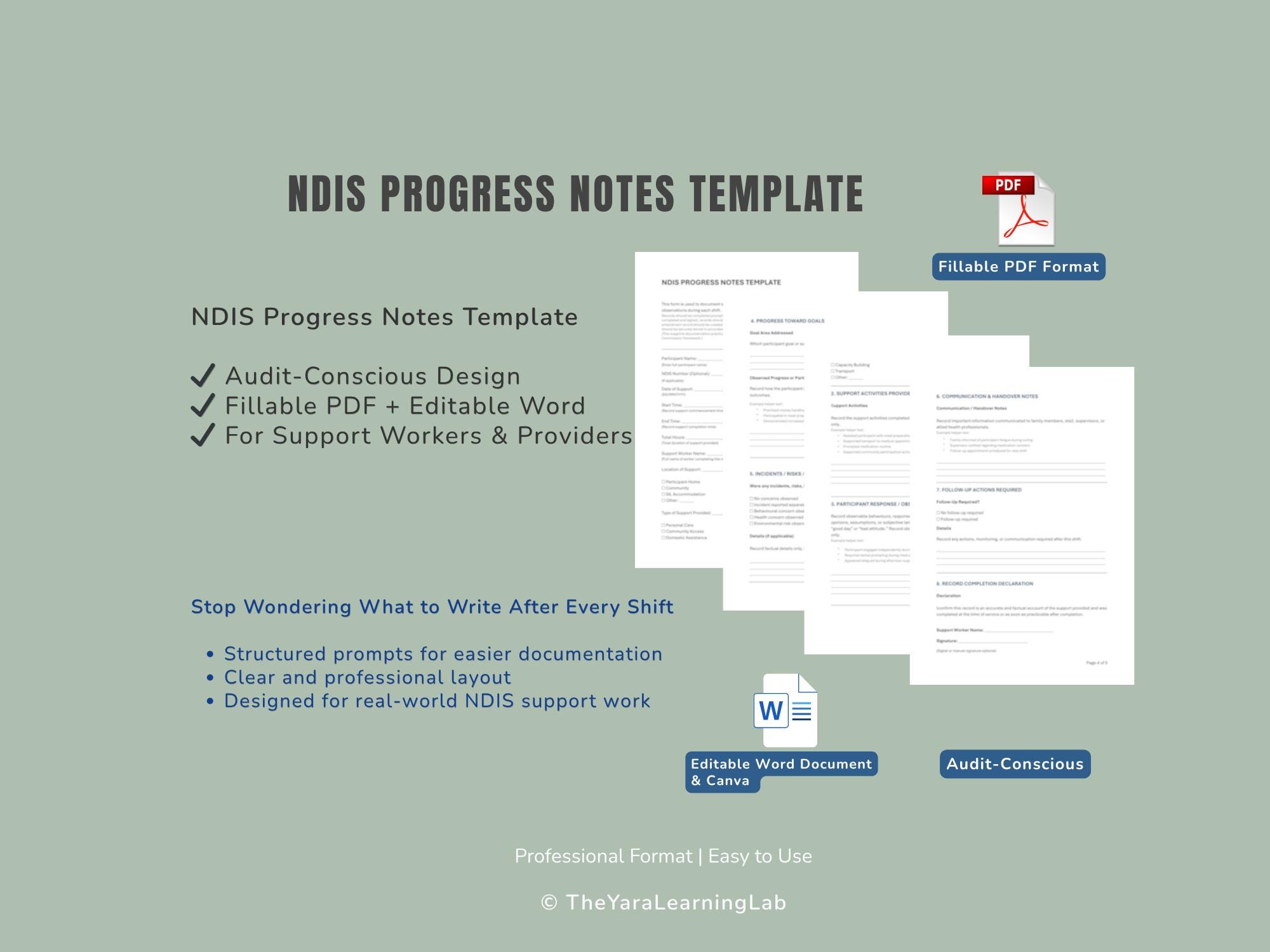 NDIS Progress Notes Template | Audit-conscious Support Worker ...