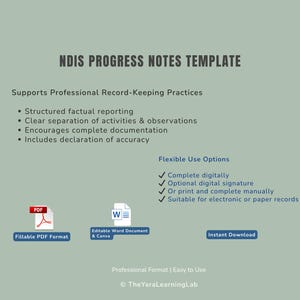 NDIS Progress Notes Template | Audit-conscious Support Worker ...