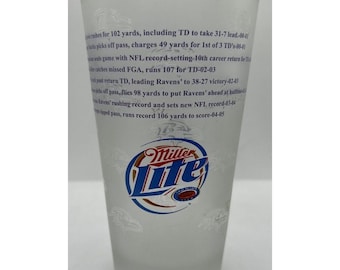 Szklanka do piwa VTG Miller Lite 1996-2005 NFL Balitmore Ravens Dekada Doskonałości