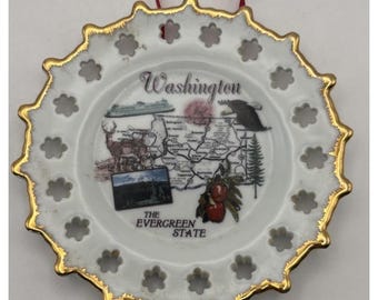 ビンテージ ワシントン州 エバーグリーン州 コレクタープレート お土産
