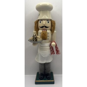 Vintage Chef Nutcracker Baker Kitchen Wooden 13" Figure Cookies Gingerbread