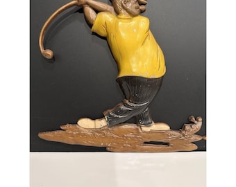 Vintage Wall Art 3Sexton Golfer Cast Aluminum Hanging Sculpture Golf Sports 1967