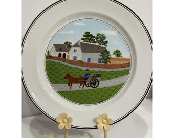 Bord Villeroy & Boch Design Naif Laplau bord French Country Horse Cart Scene