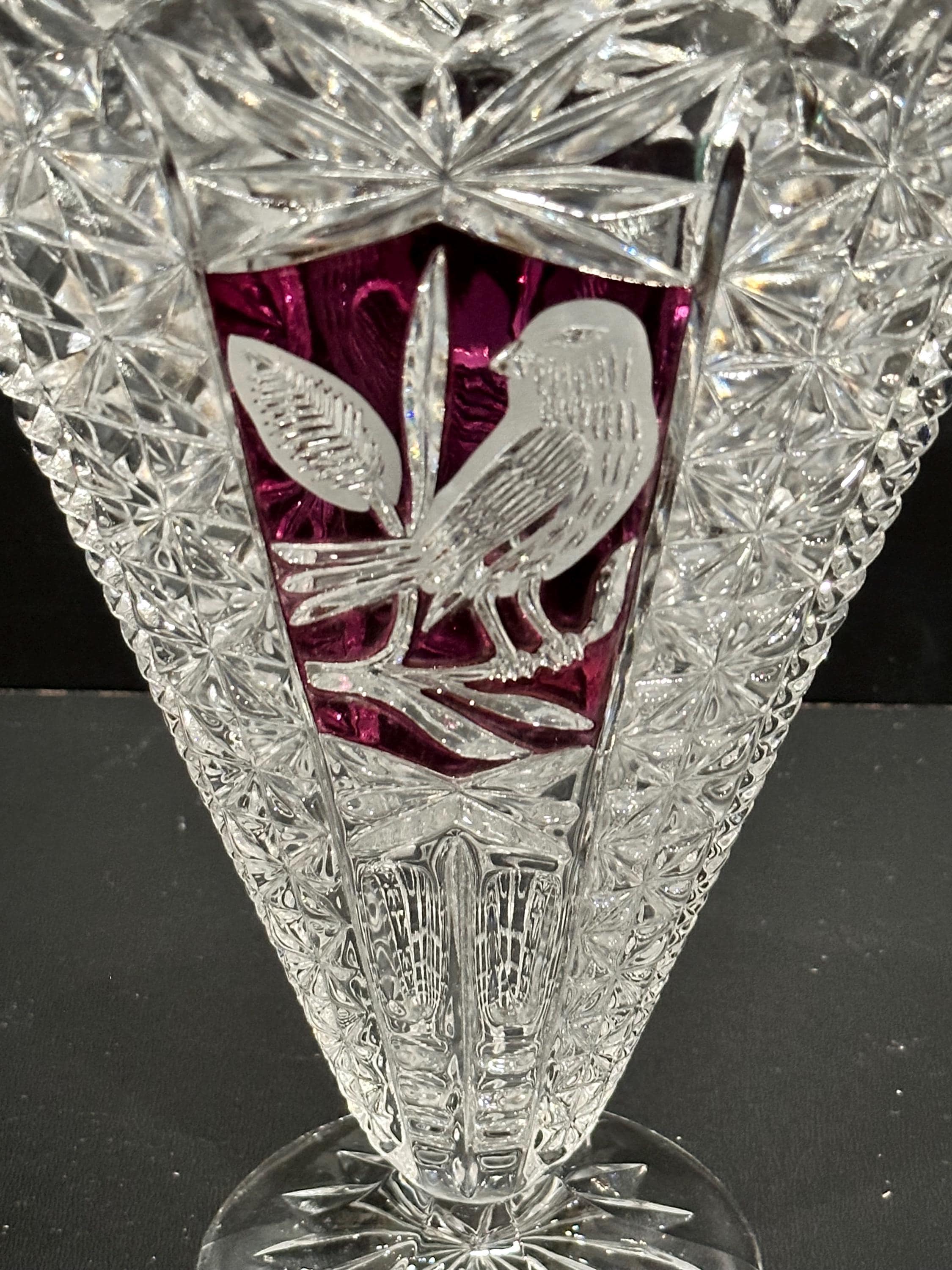 Red Crystal Vase - Etsy