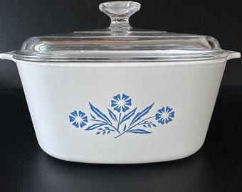 vintage 1980's corning ware blue cornflower 3qt a-3-b Casserole Dish w LID