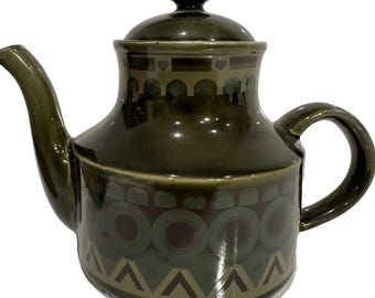 Vintage MCM TEAPOT Green Pottery STRATFORD 5432 Arthur Wood