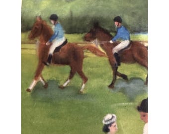 P. Muno Signed Limited Edition 5/200 Country Tennis Equestrian Print Framed