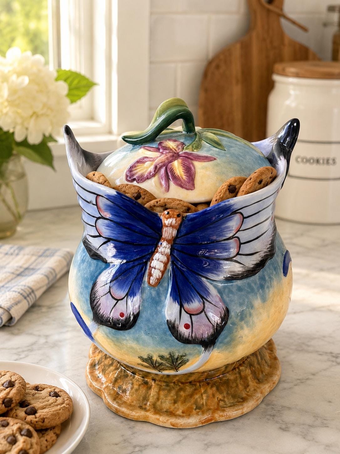 陶器製 蝶々モチーフ キャニスター Vintage Butterfly Canister - Etsy