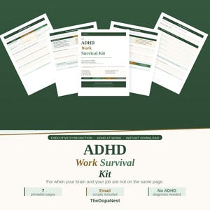 Kit di sopravvivenza per il lavoro in caso di ADHD / Funzioni esecutive, script per email (download immediato)