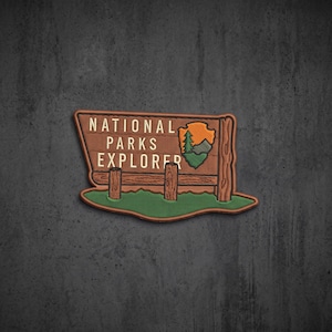 National Parks Explorer Embroidered Sign Patch, Wilderness Hiking Iron On Badge, Nature Forest Applique, Outdoor Jacket Patch