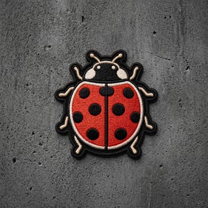 Red Ladybug Embroidered Patch, Cute Insect Iron On Patch, Garden Patch, Patch for Jacket, Backpack, Clothing Patch, Bug Patch