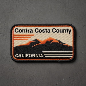 Contra Costa County California Embroidered Patch, Mountain Iron On Patch, Travel Souvenir Badge for Jacket, Backpack or Hat
