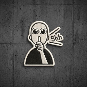 Funny Shhh Silence Quote Patch - Minimalist Secret Library Embroidered Patch - Cute Cartoon Text Iron on Patch Badge Bag