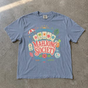 Chemise de vacances Mahjong Society, t-shirt à carreaux Majong Spritz d'été image 5