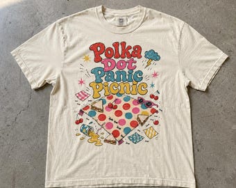 Polka Dot Panic Picnic Shirt, Retro Summer Fun Park Lunch Ant Army Cherries Graphic Tee, Comfort Colors T-Shirt