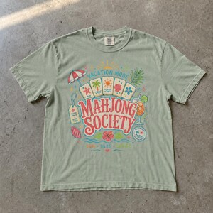 Chemise de vacances Mahjong Society, t-shirt à carreaux Majong Spritz d'été image 3