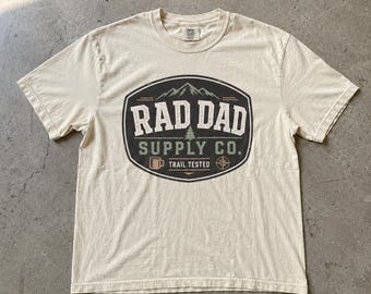 Rad Dad Supply Co. Shirt, Vintage Outdoors Tee for Hunting Dads Hiking Camping Bushcraft Adventure Travel, Comfort Colors T-Shirt