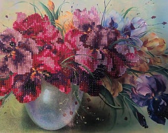 Lion and Flower Diamond Art