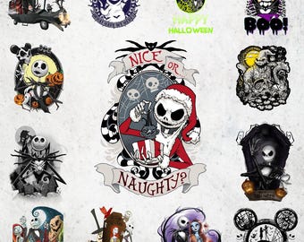 Paquete de imágenes PNG de Pesadilla antes de Navidad, imágenes PNG de Halloween de Pesadilla vintage, imágenes PNG de Halloween de terror, imágenes PNG de Jack Skellington, esqueleto de Disney
