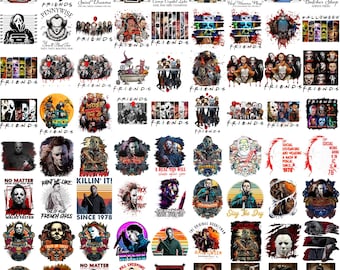 Bundle Horror Characters 70 Png, Horror Friends Png, halloween character Png, Horror Bundle PNG, Horror Movie PNG, Halloween friends