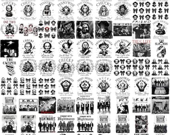 Paquete de PNG de terror, PNG de personajes de terror, paquete de PNG de películas de terror, terror de Halloween, PNG de miedo, paquete de PNG de personajes de terror