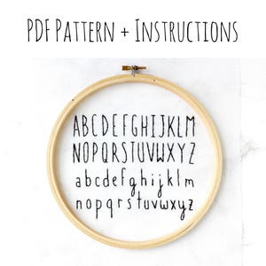 PATTERN: Print Alphabet Hand Embroidery Pattern with Instructions