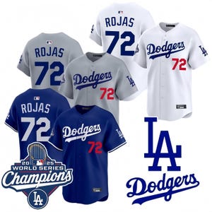 Personalized Los Angeles Dodgers Jersey, Custom Name & Number, Embroidered #72 Miguel Rojas Gift