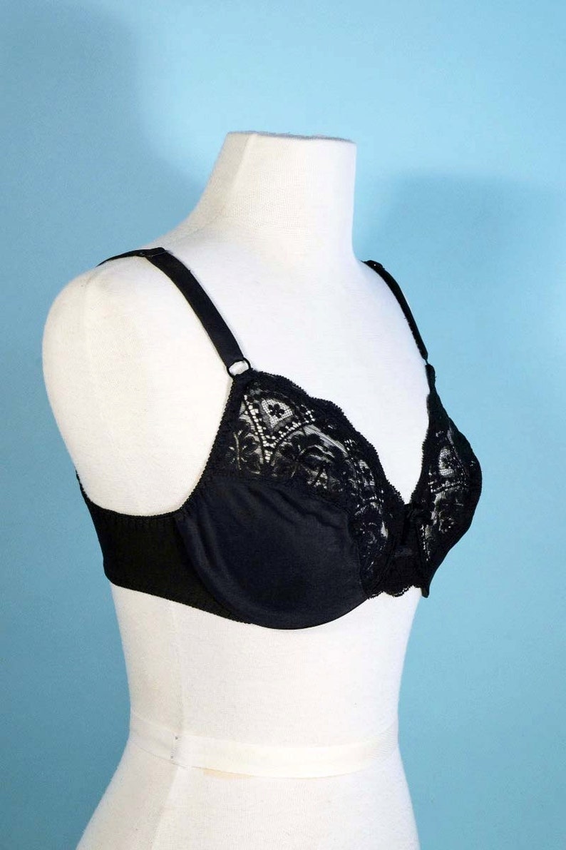 Vintage 70s Sheer Black Lace Vassarette Bra Lingerie Pinup Etsy
