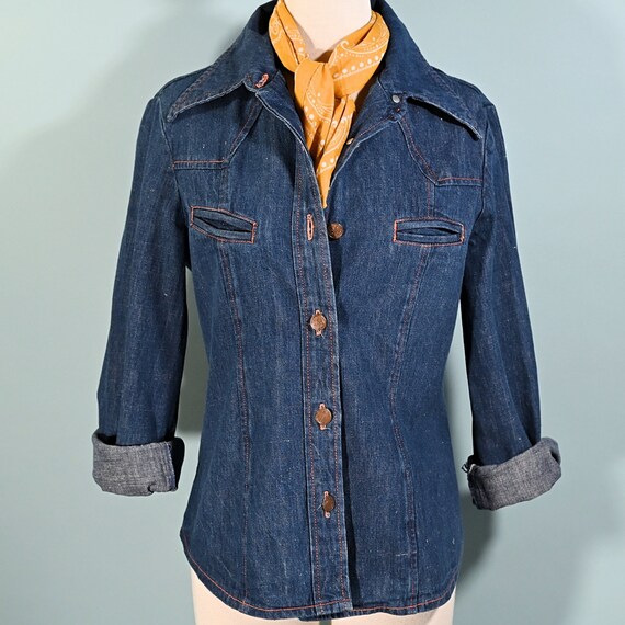 Vintage 60s/70s Womens Denim Shirt by Back Gamin M - image 1