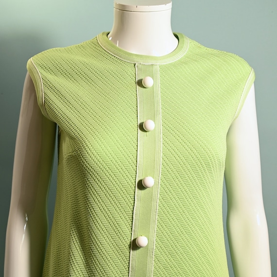 Vintage 60s Mint Green Mod Dress M - image 4