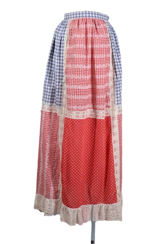 Vintage 60s Patchwork Skirt, Cottagecore Grandmil… - image 3