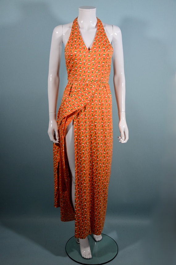 70s Geoffrey Beene Boutique, Sleeveless Wrap Halte