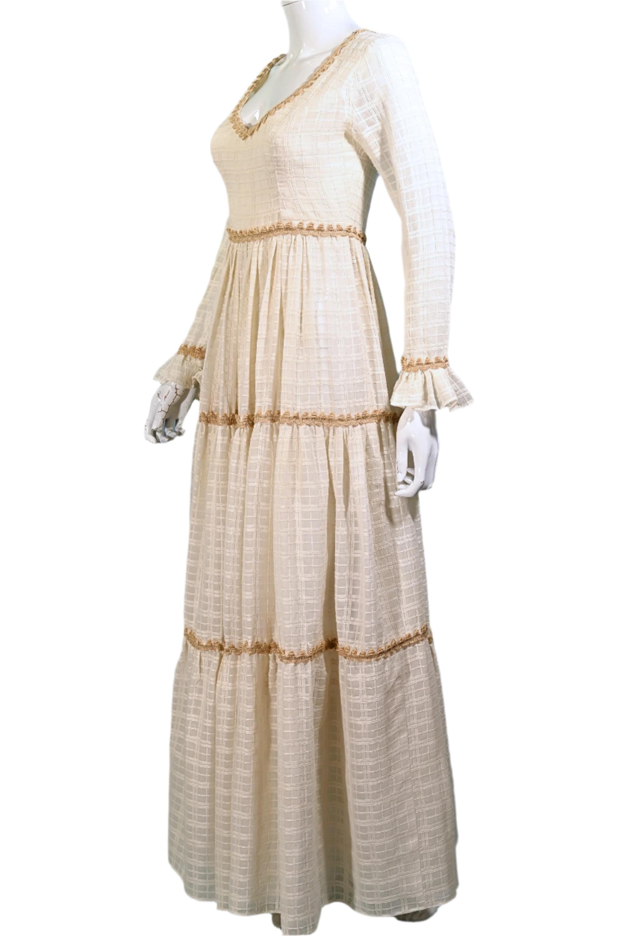 RARE Gunne Sax Black Label Cream Maxi Dress, 27" Waist S - Etsy